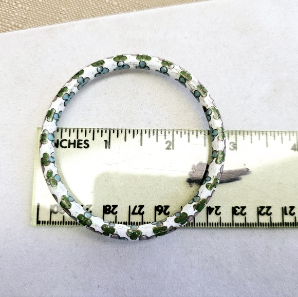SET! Green Jade 925 Sterling Silver Cage Necklace with Cloisonne Bracelet SET! - Picture 13 of 15